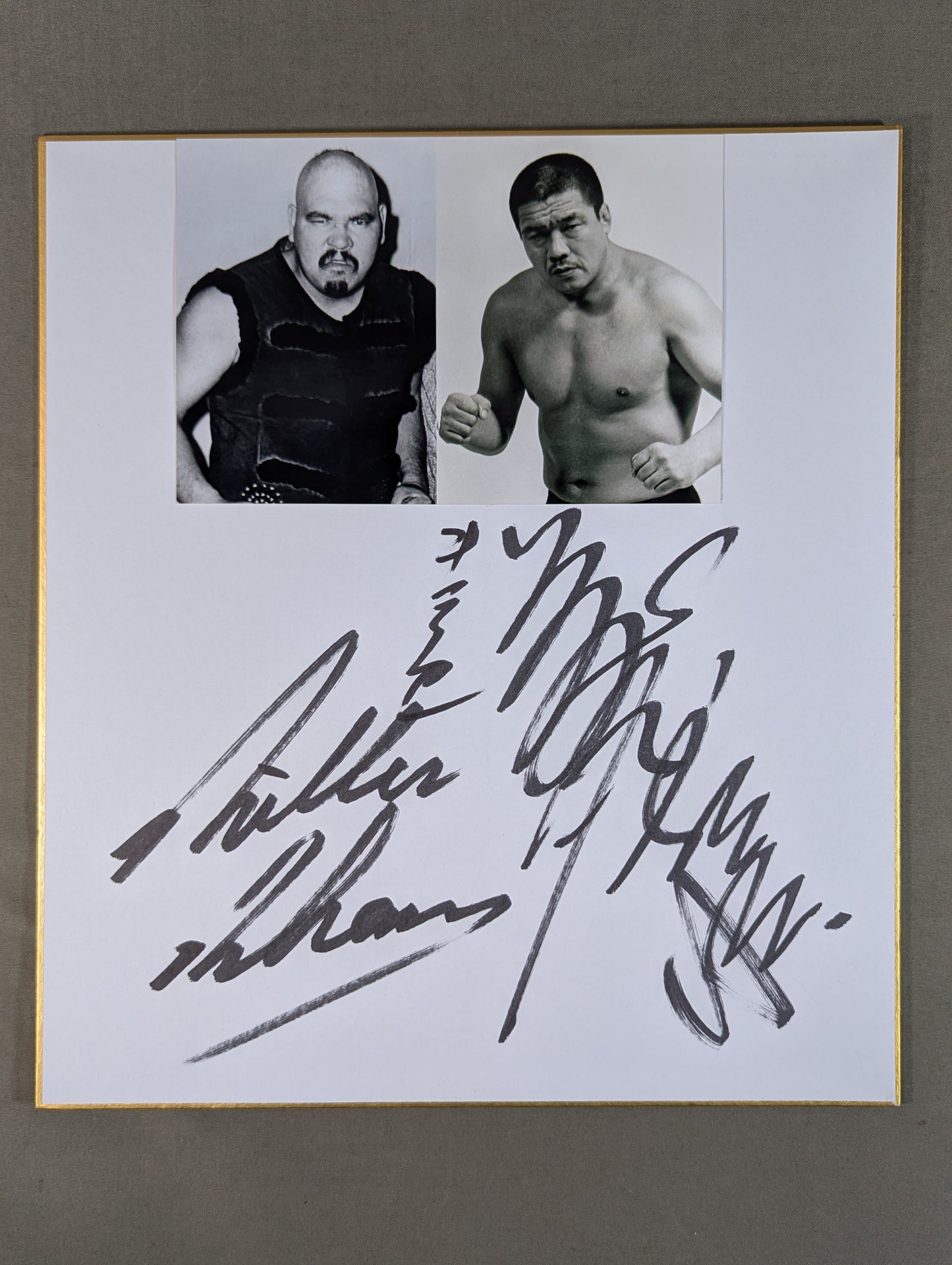 キラー・カーン＆藤原喜明(白黒ブロマイド貼付)