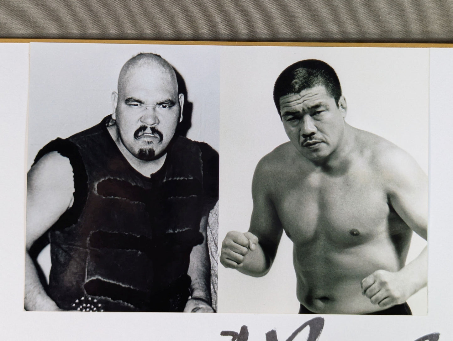 キラー・カーン＆藤原喜明(白黒ブロマイド貼付)