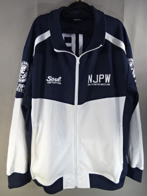 New Japan Pro Wrestling ×SOUL Lion Mark Jersey Jacket (2) (Navy ×White))