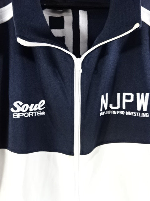 New Japan Pro Wrestling ×SOUL Lion Mark Jersey Jacket (2) (Navy ×White))