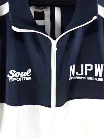 New Japan Pro Wrestling ×SOUL Lion Mark Jersey Jacket (2) (Navy ×White))