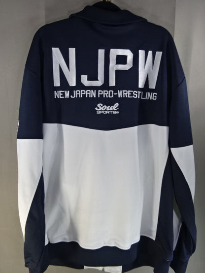 New Japan Pro Wrestling ×SOUL Lion Mark Jersey Jacket (2) (Navy ×White))