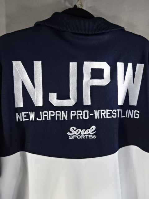 New Japan Pro Wrestling ×SOUL Lion Mark Jersey Jacket (2) (Navy ×White))
