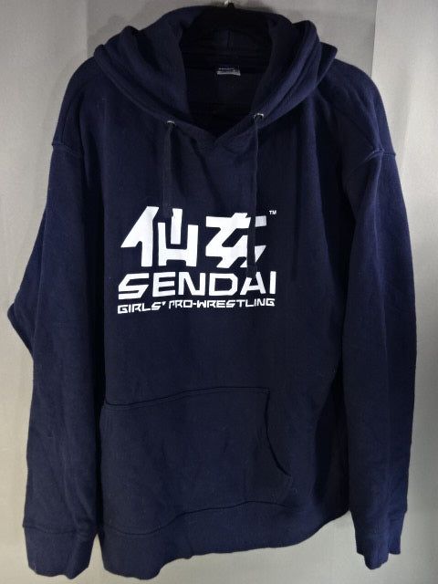 Sendai Girls Pro Wrestling Pullover Hoodie (1) (Navy)