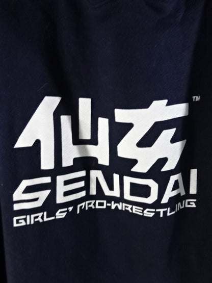 Sendai Girls Pro Wrestling Pullover Hoodie (1) (Navy)
