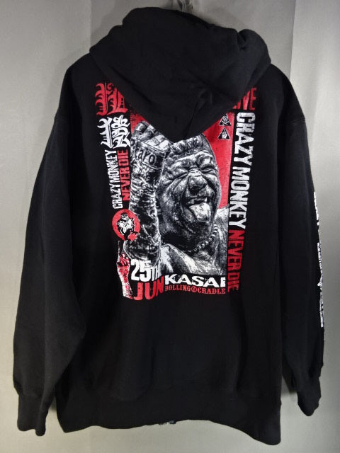 Jun Kasai ×ROLLINGCRADLE "STILL'N ALIVE" Zip hoodie 