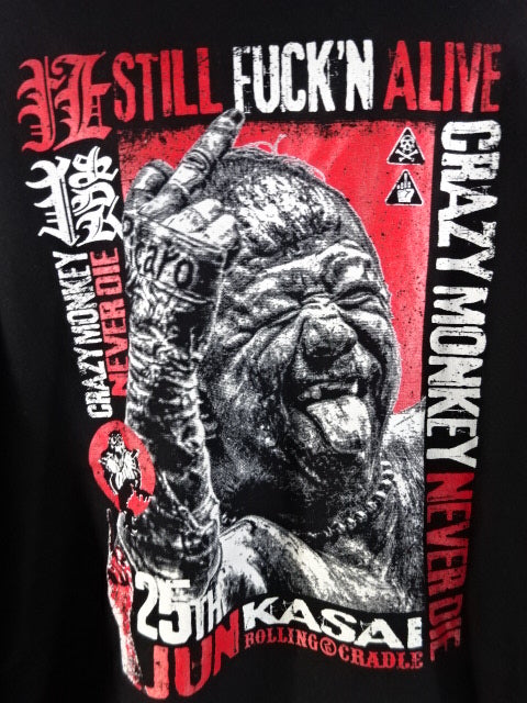 Jun Kasai ×ROLLINGCRADLE "STILL'N ALIVE" Zip hoodie 