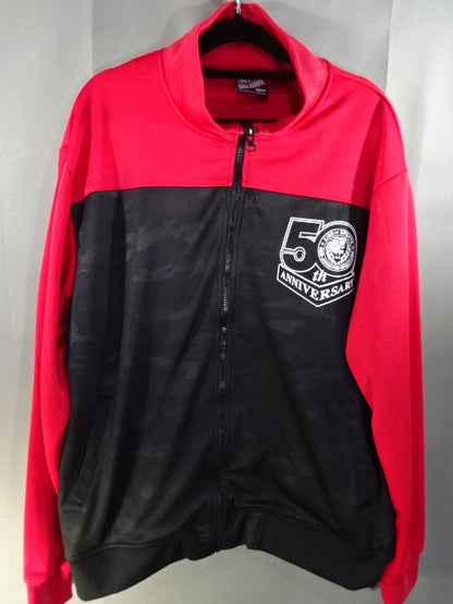 New Japan Pro Wrestling × Shimamura Lion Mark Jersey Jackets (5) (50th / Black×Red)