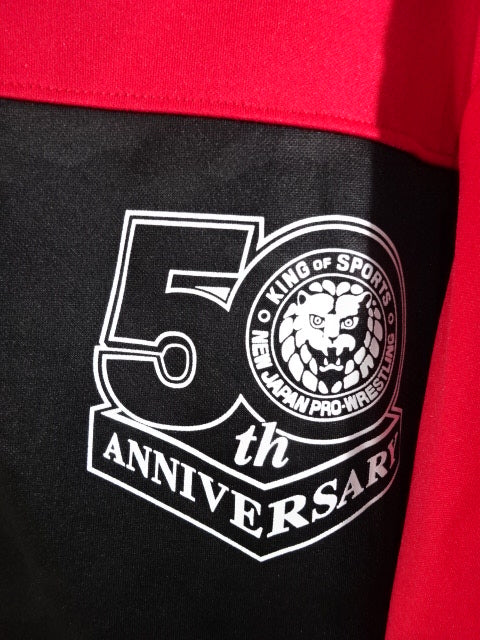New Japan Pro Wrestling × Shimamura Lion Mark Jersey Jackets (5) (50th / Black×Red)