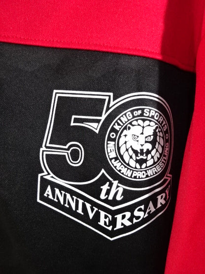 New Japan Pro Wrestling × Shimamura Lion Mark Jersey Jackets (5) (50th / Black×Red)