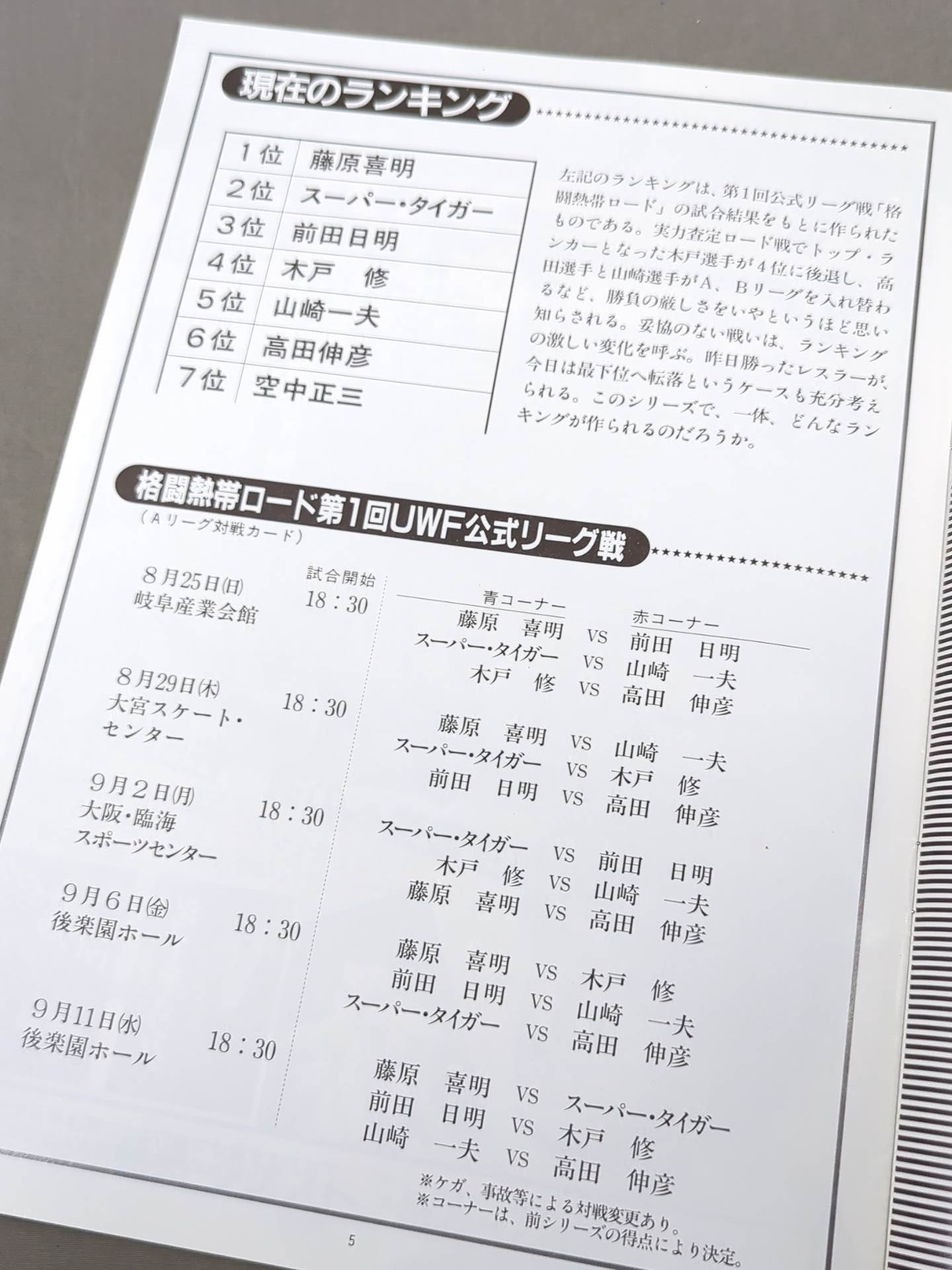 ★ The 1st UWF Last Tournament ★ U.W.F. 2nd Official League Match Fighting Prospect