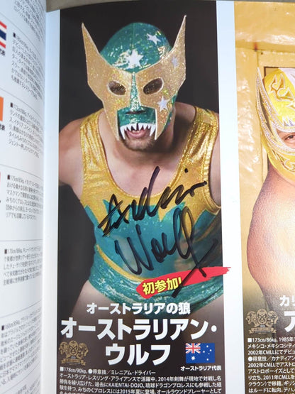 [6 fighters hand signed autograph 】Michinoku Pro Wrestling  Official Pamphlet Vol.154