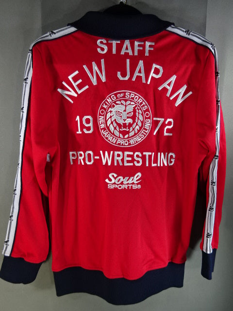 新日本プロレス×SOUL ライオンマーク スタッフ用ジャージジャケット①(レッド)