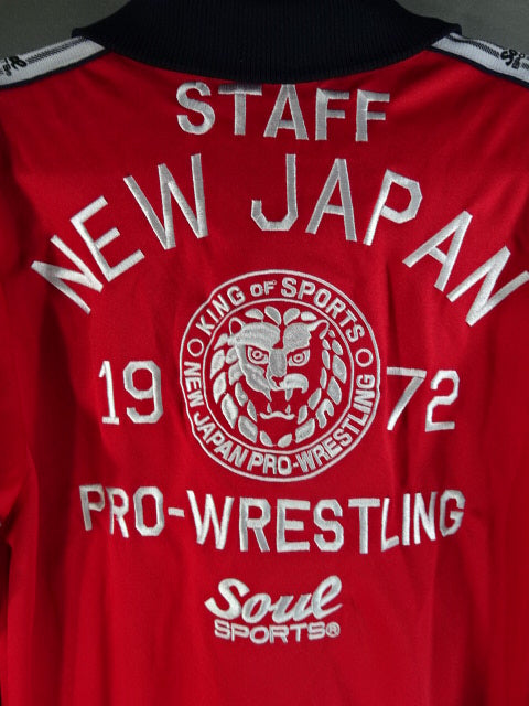 新日本プロレス×SOUL ライオンマーク スタッフ用ジャージジャケット①(レッド)