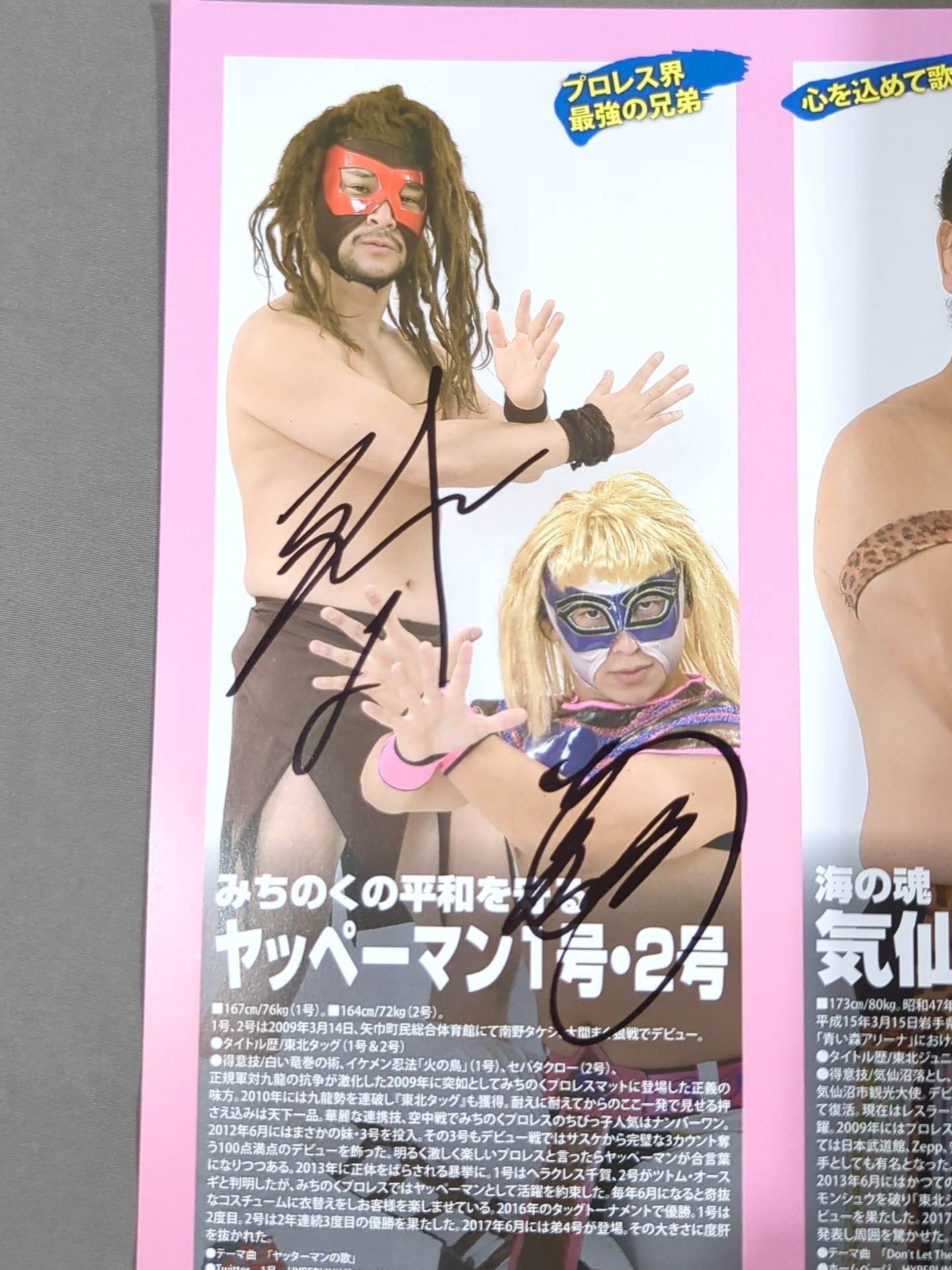 【8選手直筆サイン入り】みちのくプロレス オフィシャルパンフレット Vol.162