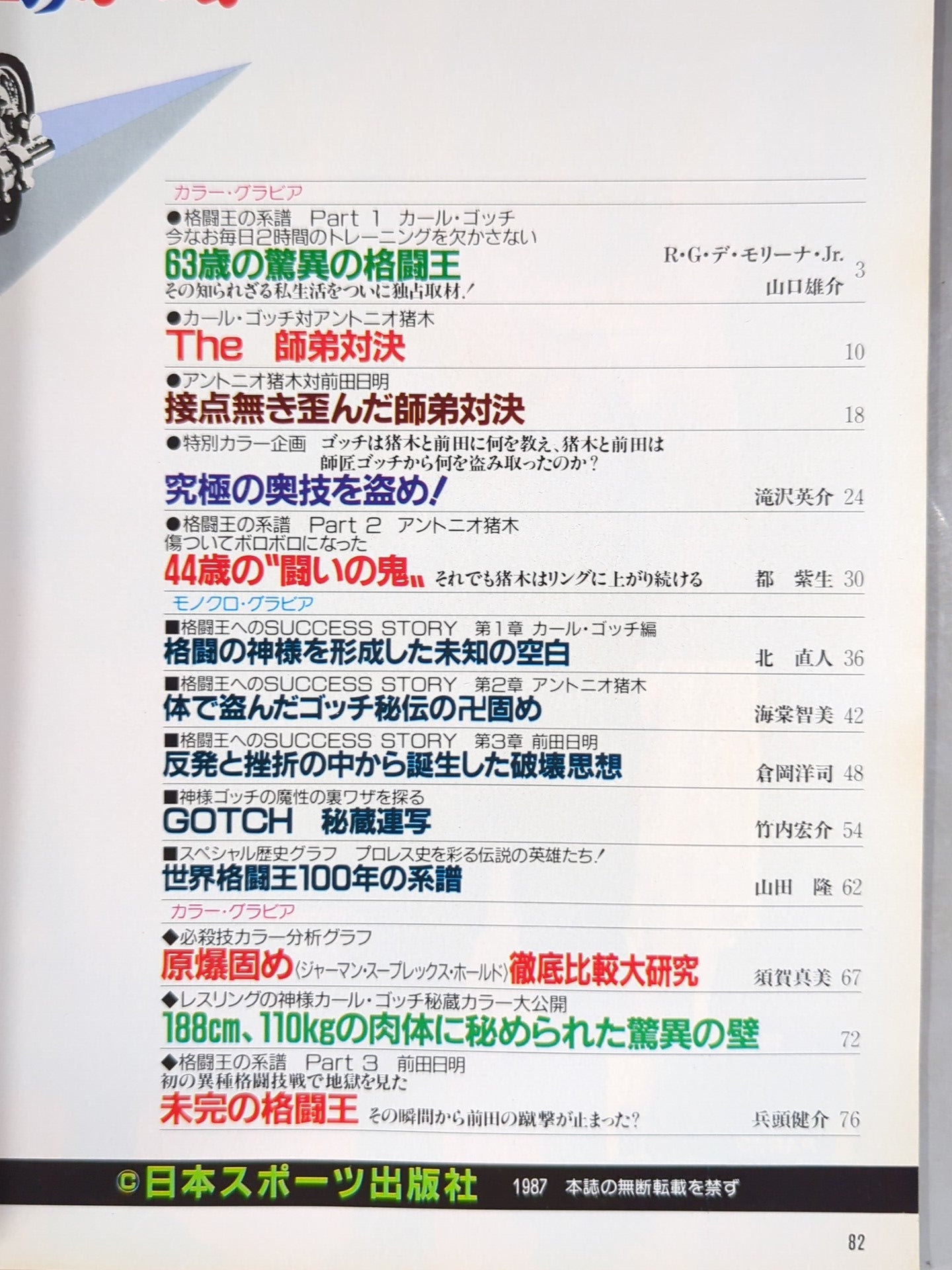 ゴング増刊号 THE WRESTLER BEST100 【永久保存版】 – 闘道館