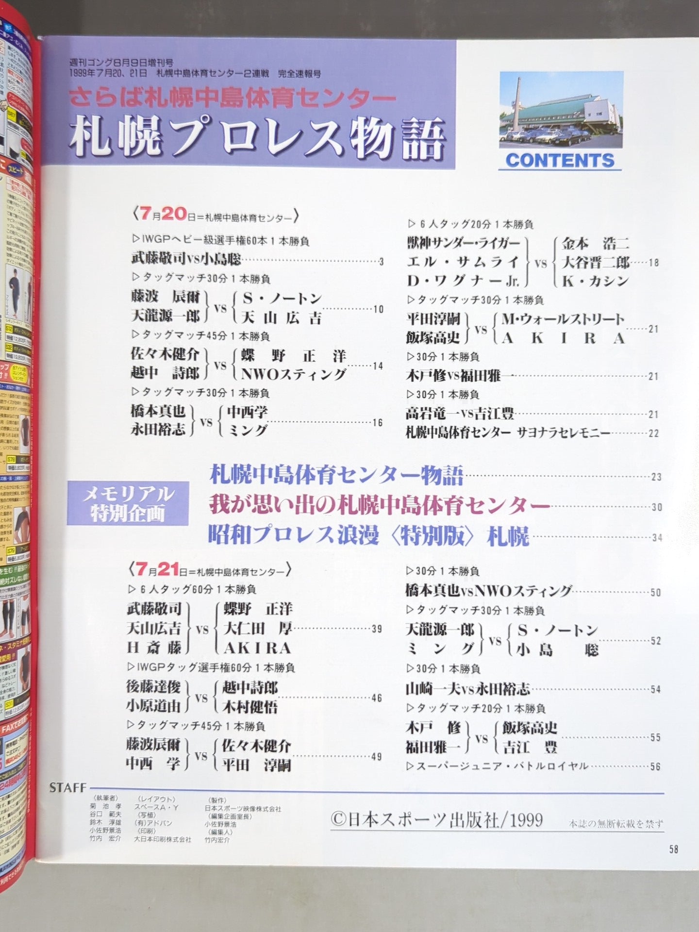 ゴング増刊号 札幌プロレス物語