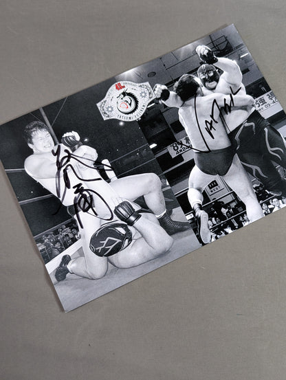 Tatsumi Fujinami  & Big Bang Vader  W hand signed autograph Pro-Photo 
