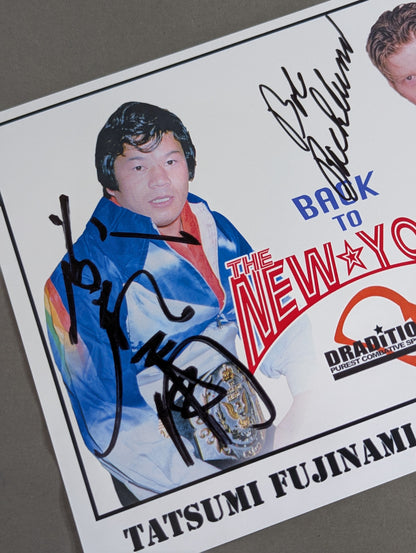 Tatsumi Fujinami & Bob Buckland 2 hand signed autographs Pro-Photo 