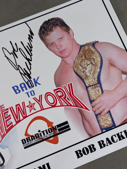 Tatsumi Fujinami & Bob Buckland 2 hand signed autographs Pro-Photo 