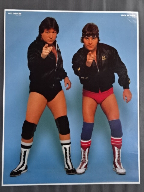 Ted DiBiase  & Dick rubbing GONG JUMBO PIN-UP Wrestling  SELECTION