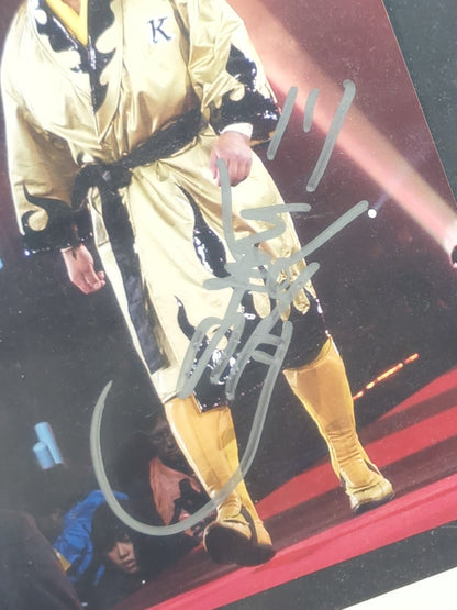 ★ worn by him in ★ a gown Toshiaki Kawada Hand signed autograph  memorial panel