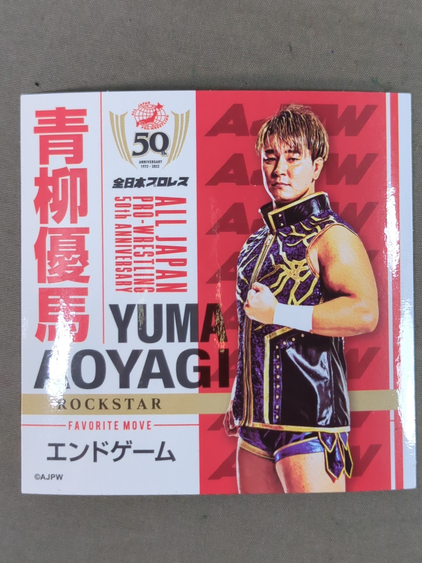 青柳優馬 全日本プロレス50周年 クリアファイル＆ステッカーセット