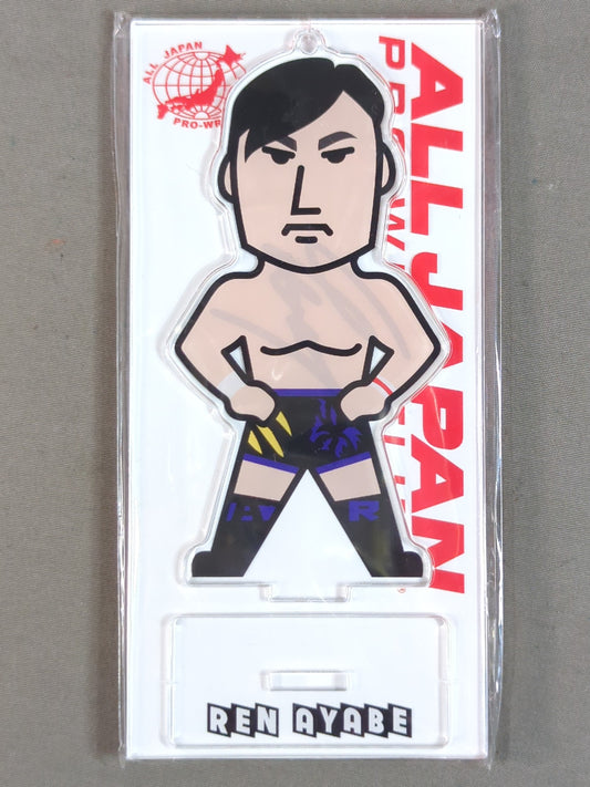 【hand signed autograph】 Ren Ayabe  Character Acrylic Stand Keychain