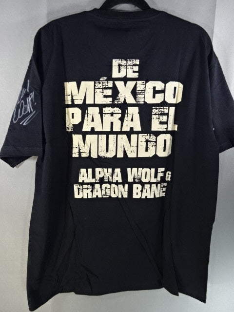 [Handwritten W Sign] Los Golfadores (Alpha Wolf & Dragon Bane ) T-Shirt (1) (Black)