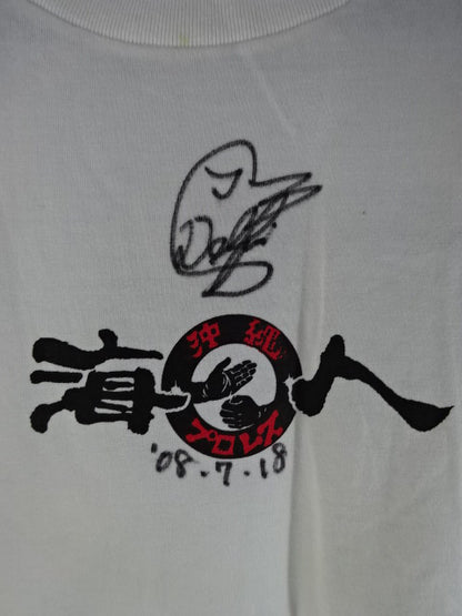 【Super Delfin  hand signed autograph 】Oki Nanami Pro Wrestling × T-shirt