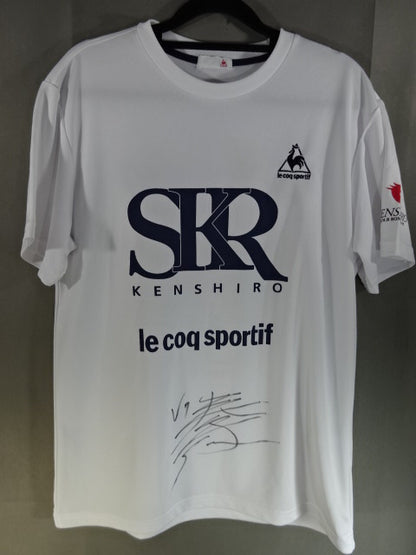 【hand signed autograph】 Kenshiro Teraji "SKR" dry T-shirt (1) (white)