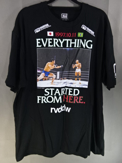 PRIDE.1 Nobuhiko Takada vs Rickson Gracie  20th Anniversary T-Shirt (1) (Black)