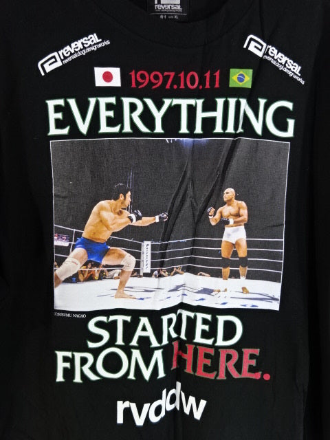 PRIDE.1 Nobuhiko Takada vs Rickson Gracie  20th Anniversary T-Shirt (1) (Black)