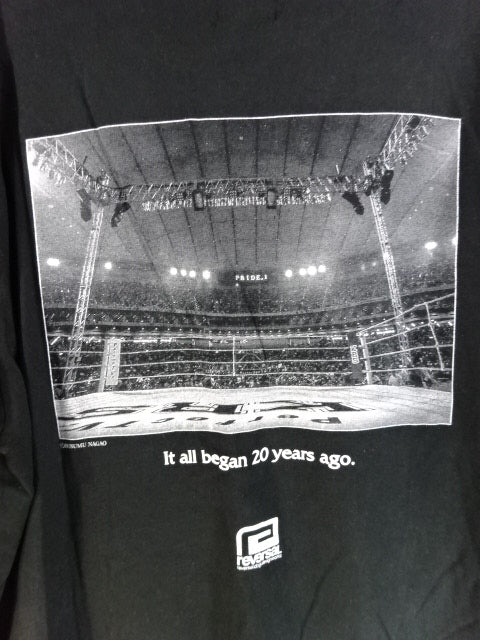 PRIDE.1 Nobuhiko Takada vs Rickson Gracie  20th Anniversary T-Shirt (1) (Black)