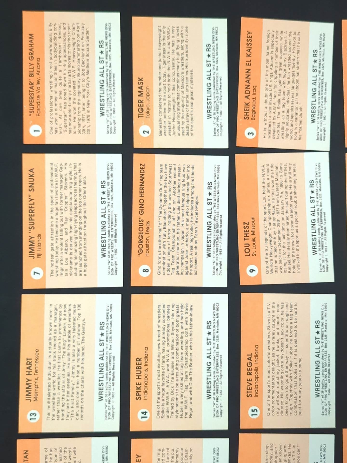 1983 Wrestling All Stars, Series A complete set of 36 cards (unopened)