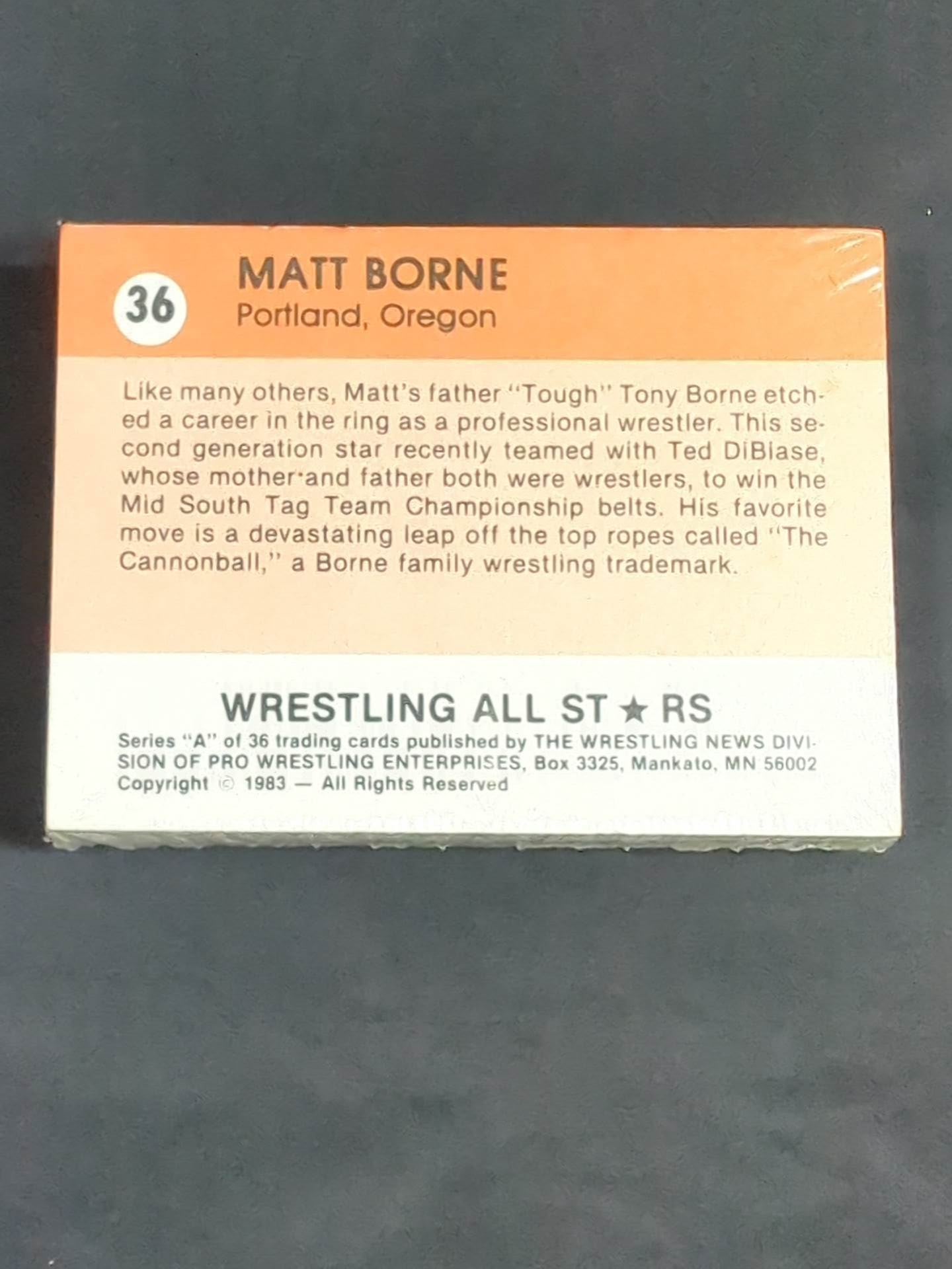 1983 Wrestling All Stars, Series A complete set of 36 cards (unopened)