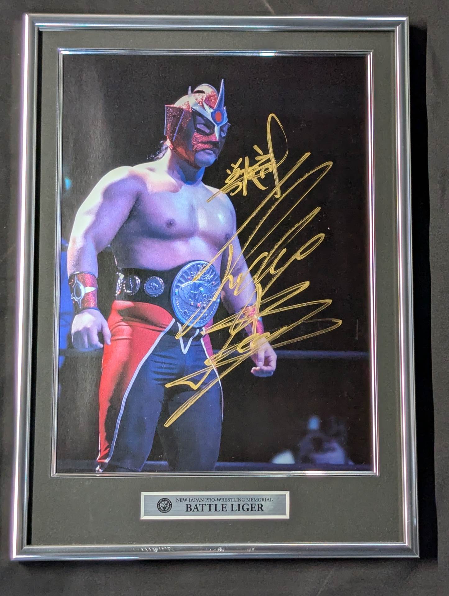★限定100★ 獣神サンダーライガー 直筆サイン入り 引退メモリアルフォトフレームパネル