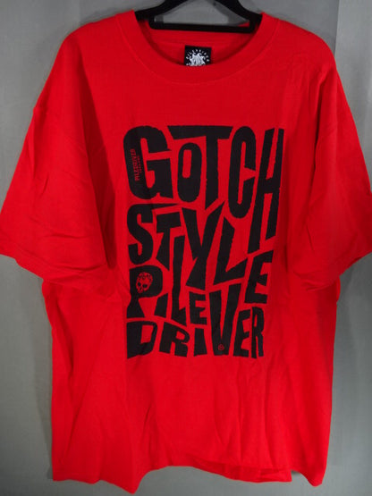 Minoru Suzuki "GOTCH STYLE PILE DRIVER" T-shirt (2) (red)