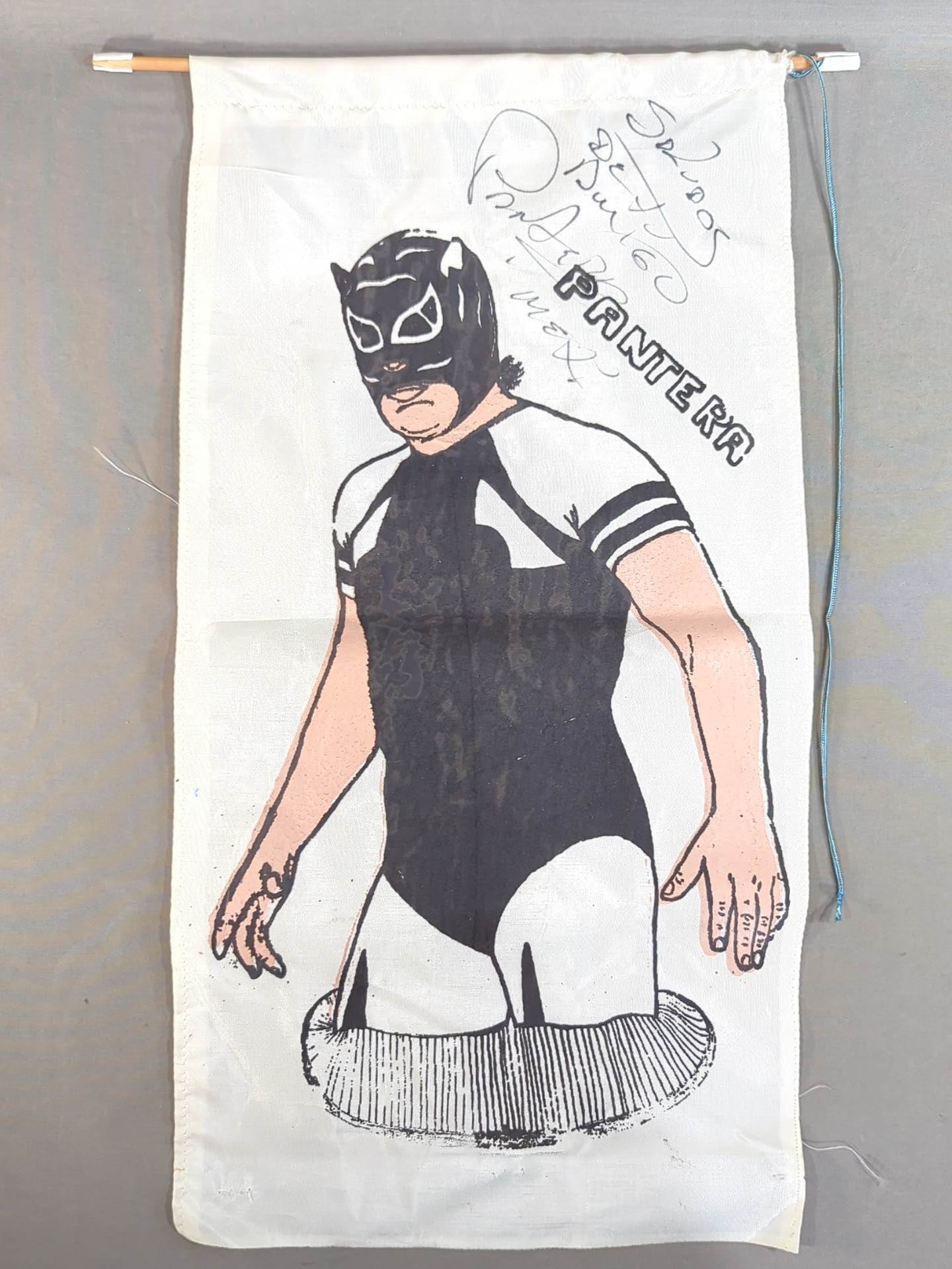 【hand signed autograph】  El Pantera Mini Tapestry