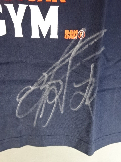 【hand signed autograph】 Masato Tanaka  " DANGAN HARDCORE Wrestling  GYM" T-Shirt (1) (Navy)