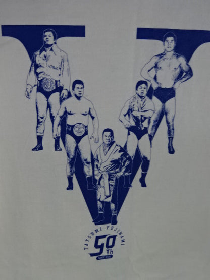 Tatsumi Fujinami  50th Anniversary T-Shirt (1) (White)