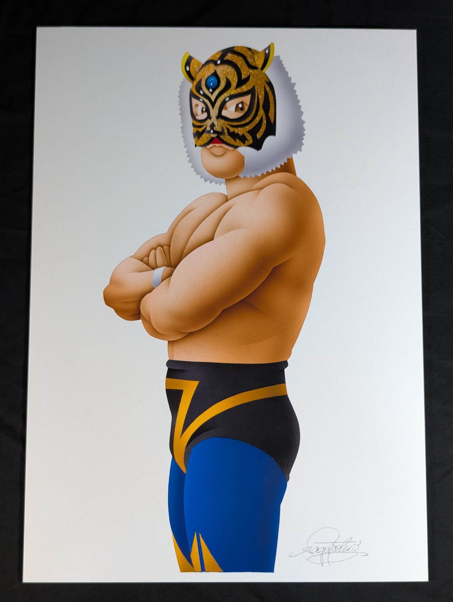 ★ Nagatoshi Sakai 's original drawing work ★ "The Legend of Misawa Tiger" 2nd Tiger Mask (Victory)