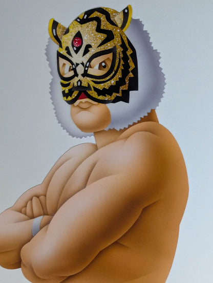 ★ Nagatoshi Sakai 's original drawing work ★ "The Legend of Misawa Tiger" 2nd  Tiger Mask (Geji Geji)