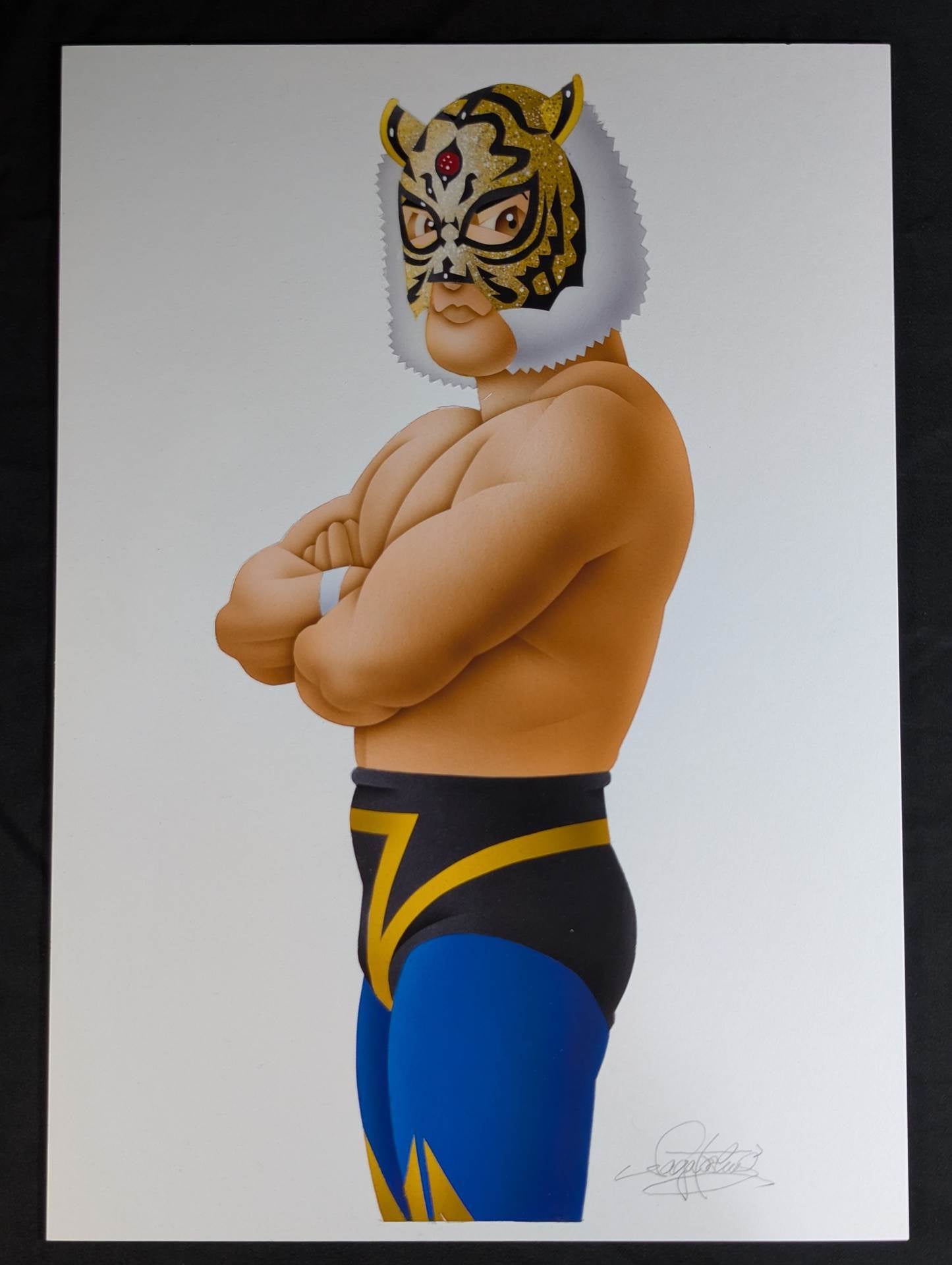 ★ Nagatoshi Sakai original painting work ★ "Four-dimensional killing method" The first tiger mask (goat)