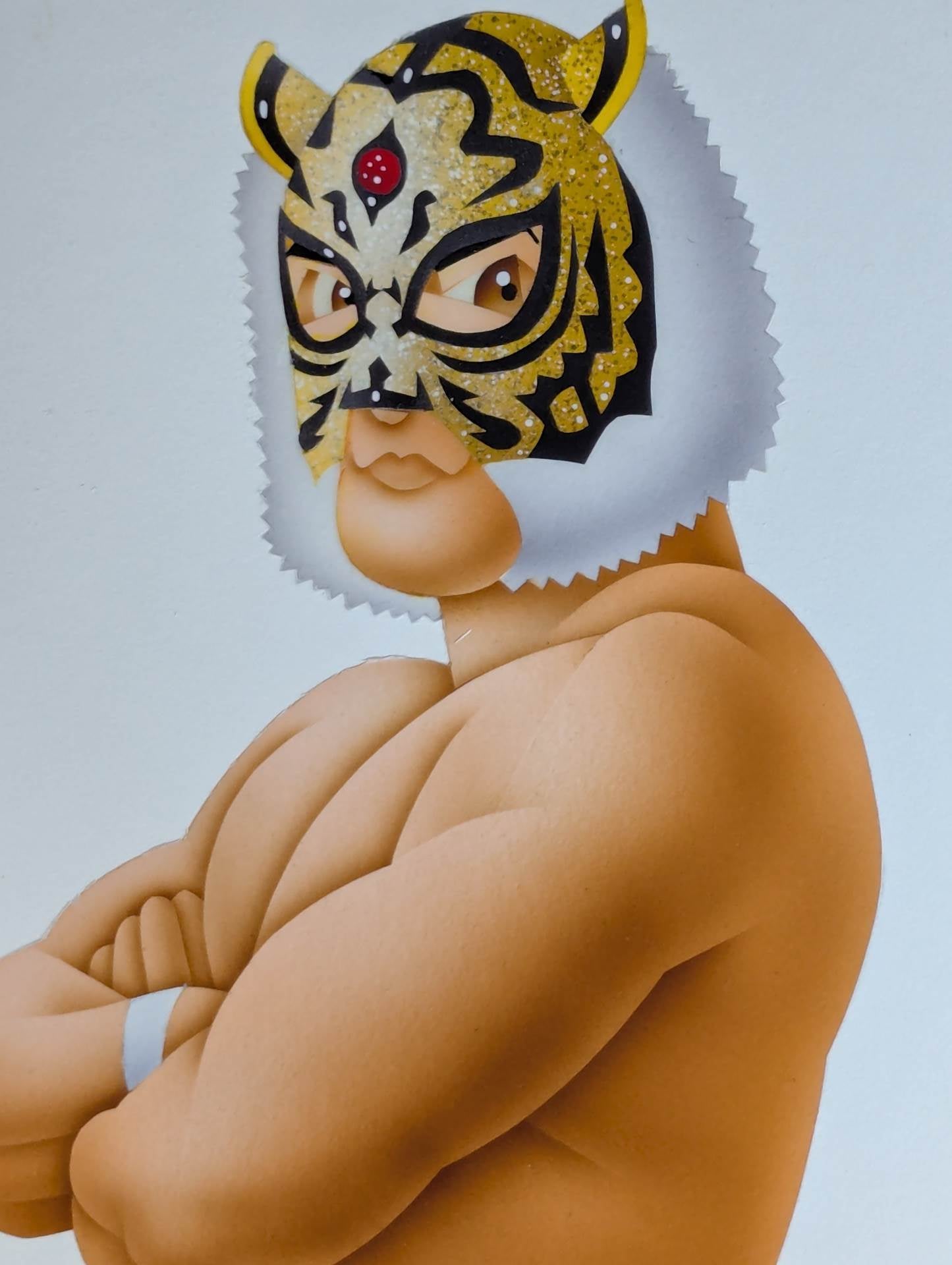 ★ Nagatoshi Sakai original painting work ★ "Four-dimensional killing method" The first tiger mask (goat)