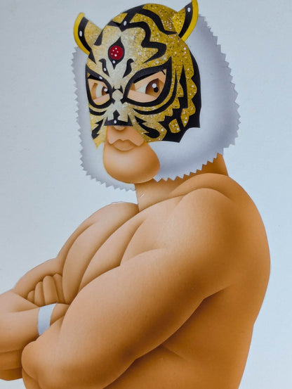 ★ Nagatoshi Sakai original painting work ★ "Four-dimensional killing method" The first tiger mask (goat)