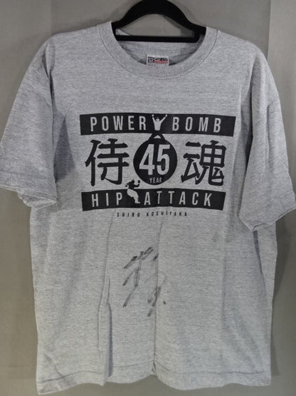 【hand signed autograph】 Shiro Koshinaka  " Samurai Spirit 45th Anniversary T-shirt