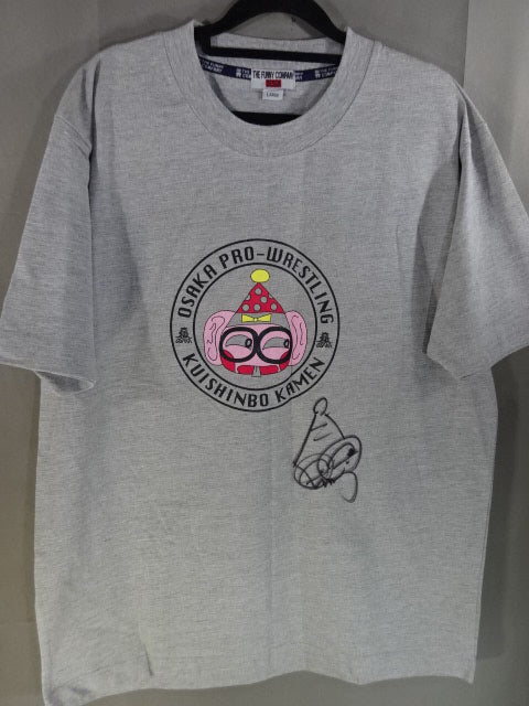 【hand signed autograph】 Kuishinbo Kamen  Illustration T-Shirts(1) (Gray)