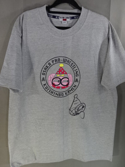 【hand signed autograph】 Kuishinbo Kamen  Illustration T-Shirts(1) (Gray)