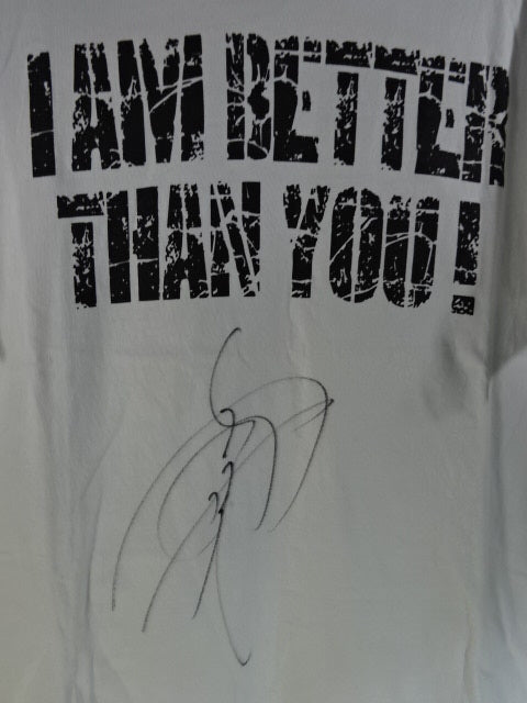 【hand signed autograph】 Naruki Doi 「I AM BETTER THAN YOU !」 T-shirt (1) (white)